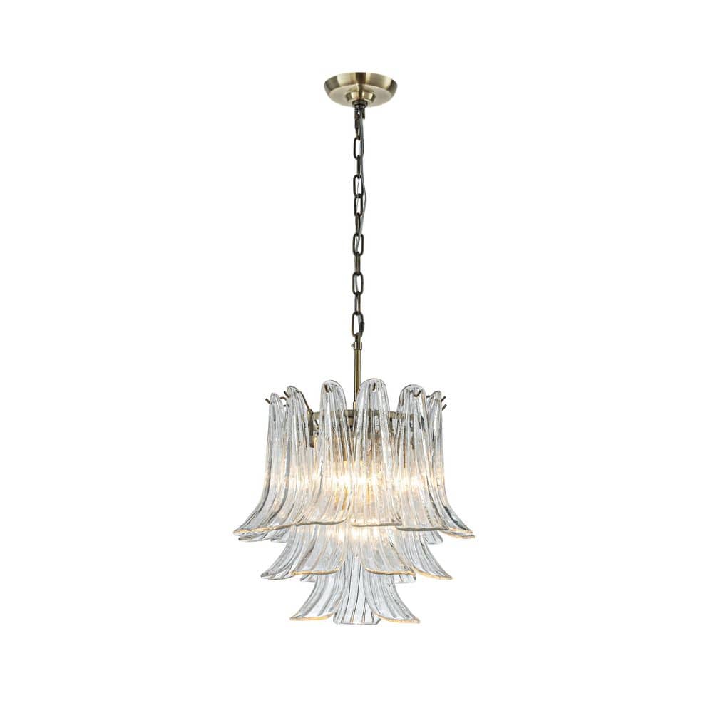 4-Light Antique Bronze Chandelier with Clear Art Glass 3-Tier Mid-Century Modern Design price history on PriceWatchPro
