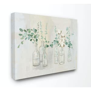 16 in. x 20 in. "Flowers And Plants Neutral Grey Green Painting" by Julia Purinton Canvas Wall Art