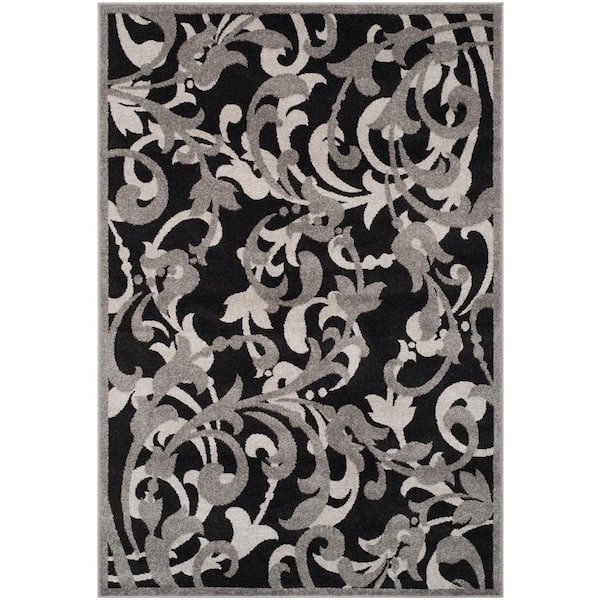 SAFAVIEH Amherst Anthracite/Light Gray 5 ft. x 8 ft. Border Area Rug