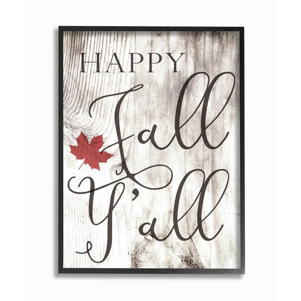 11 in. x 14 in. Happy Fall Yall Typography Sign by Daphne Polselli Wo