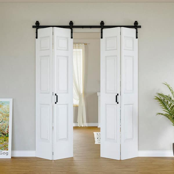 ARK DESIGN 64 in. x 84 in. Paneled 6-Lite White Primed Hollow Core