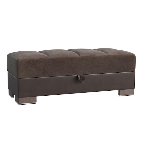 Ottomanson Basics X Collection Brown/Dark Brown Ottoman With Storage