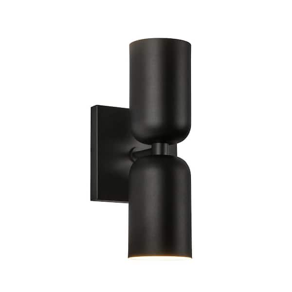 KUZCO Nola 12-in 2 Light 40-Watt Black Wall Sconce