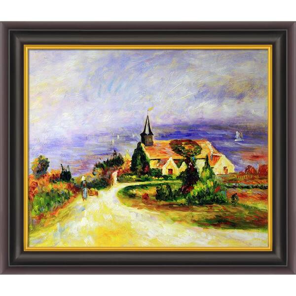 LA PASTICHE Village by the Sea, 1880-1889 by Pierre-Auguste Renoir Opulent Framed Abstract Oil Painting Art Print 26 in. x 30 in.