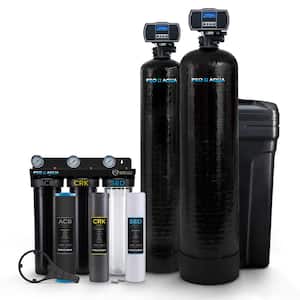 Whole House Well Water Filter System and Water Softener Bundle Removes Iron, Sulfur Odor, Sediment, Hardness, and More
