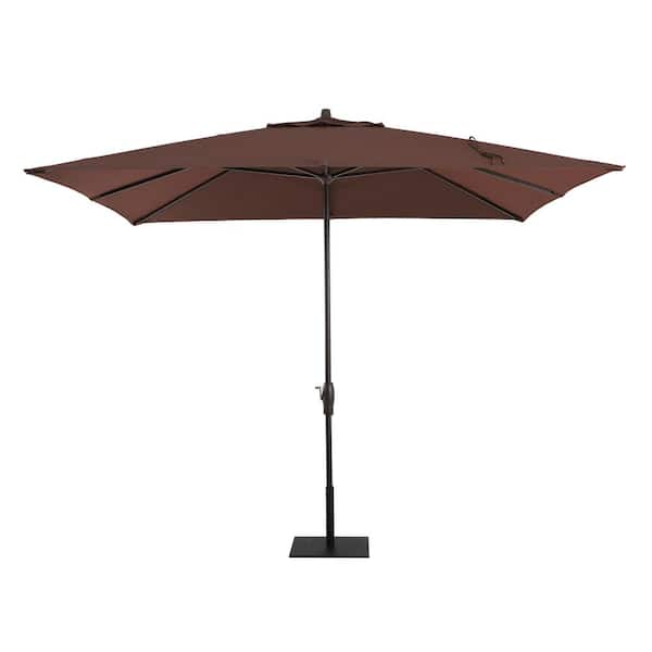 Royal Garden 8 ft. x 10 ft. Aluminum Market Crank and Tilt Patio Umbrella in Sunbrella Cast Sable