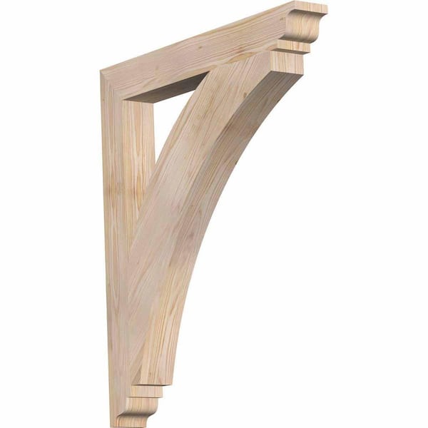 Ekena Millwork 3.5 in. x 34 in. x 30 in. Douglas Fir Thorton Traditional Smooth Bracket
