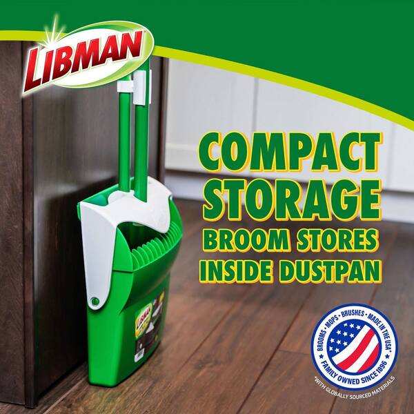 12 in. Lobby Broom and Dustpan Set (4-Pack)