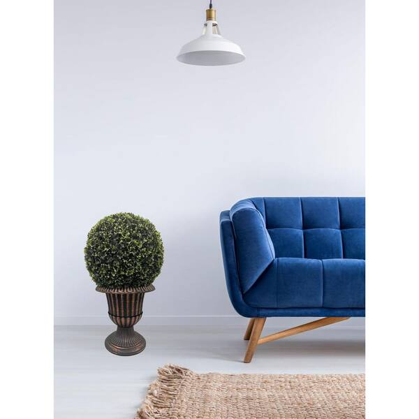 EverGreen 2.66 ft. Artificial Boxwood Tree in Spherical Brown Bonsai with UV-Resistant Foliage
