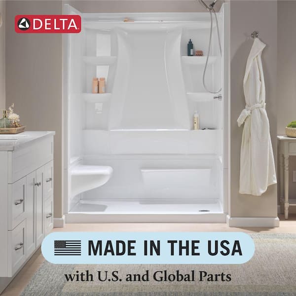 Delta Classic 500 Left Seat 60 in. x 32 in. x 75.88 in. H Alcove
