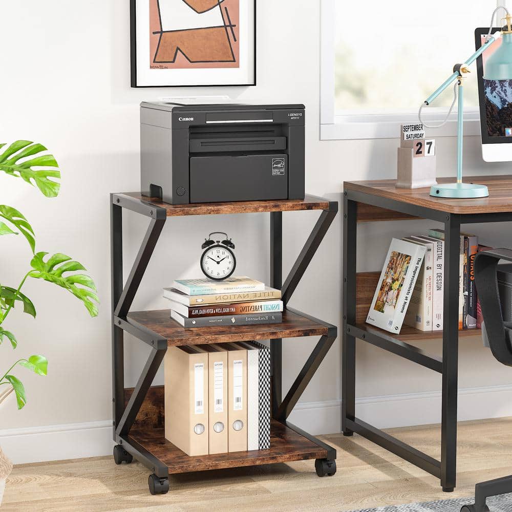 Costway Contemporary Brown Wood Wine Cabinet (27.5 in. W x 34.5 in. H x 18 in. D) - Ideal for Office, Kitchen, and Study
