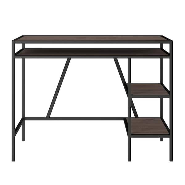 Ameriwood 40 in. Rectangular Weathered Oak Computer Desks with Storage