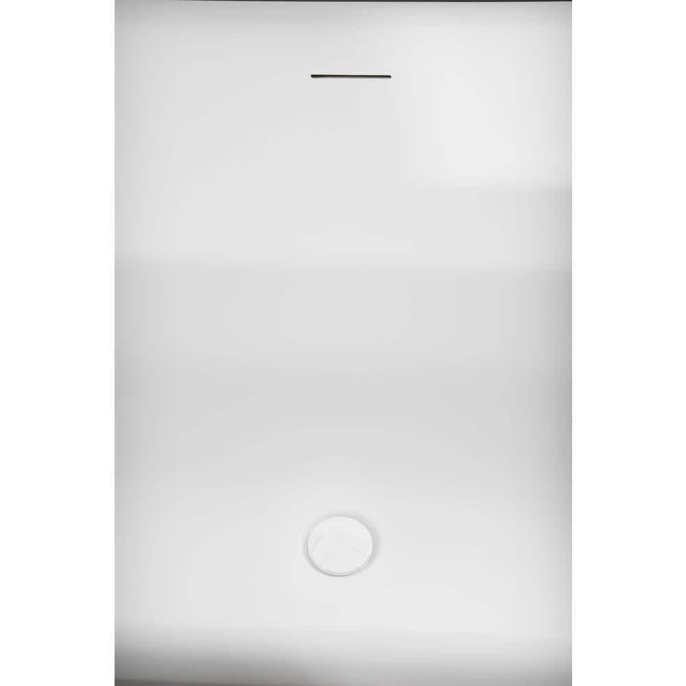 67" Matte White Acrylic Freestanding Double Slipper Tub with Tray