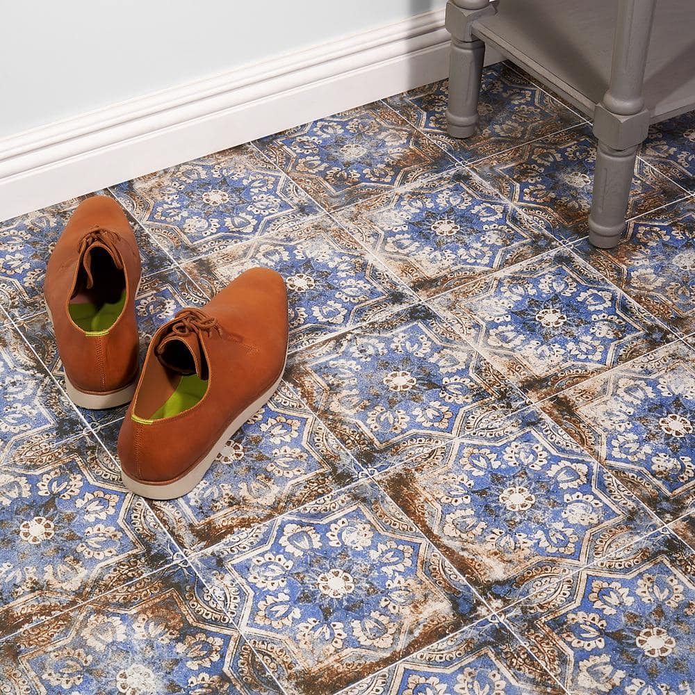 Antique Flora Multicolor Matte Porcelain Floor and Wall Tile