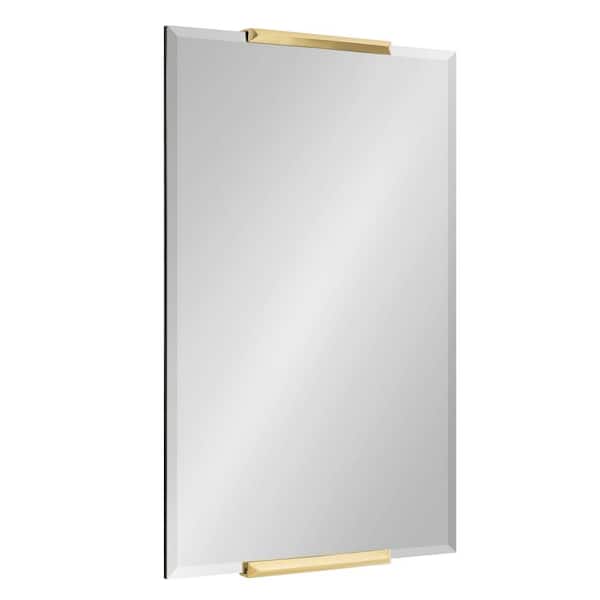 Kate and Laurel Erina 20.00 in. W x 30.50 in. H Gold Rectangle Transitional Framed Decorative Wall Mirror