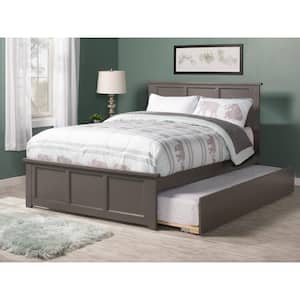 Madison Grey Full Platform Bed with Matching Foot Board with Full Size Urban Trundle Bed