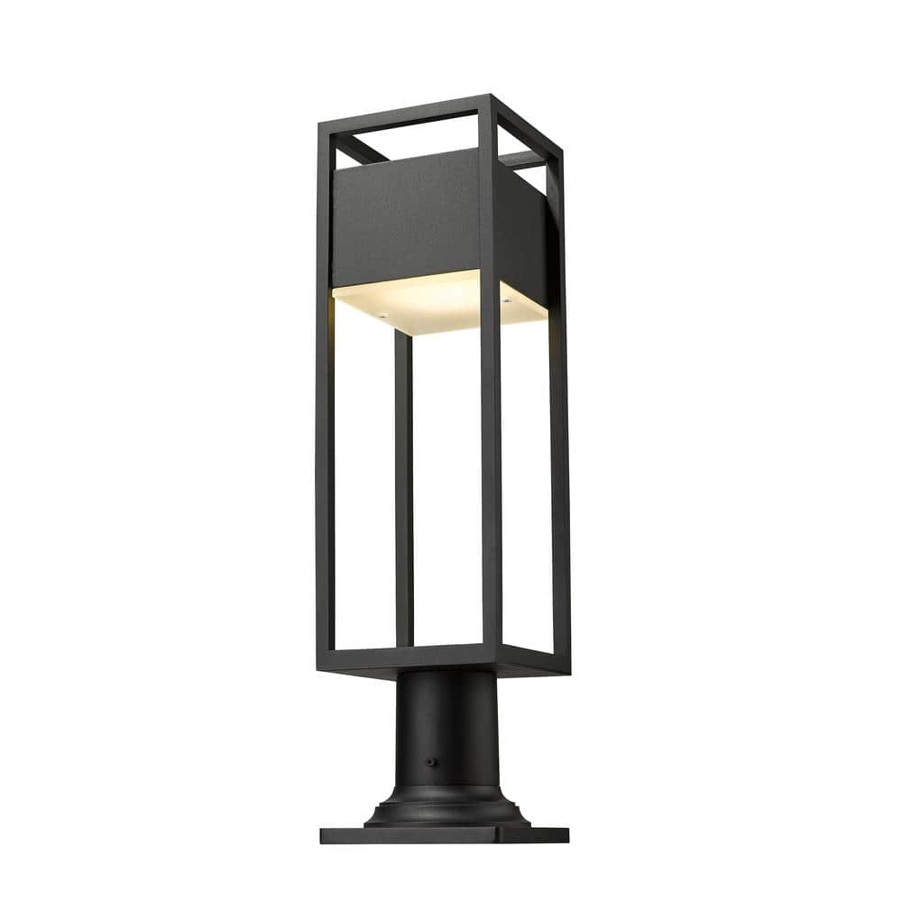 Barwick Black Aluminum 23" Tall LED Outdoor Pier Mount Light