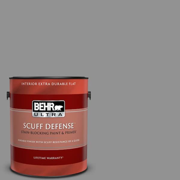 BEHR ULTRA 1 gal. #N520-4 Cool Ashes Extra Durable Flat Interior Paint & Primer