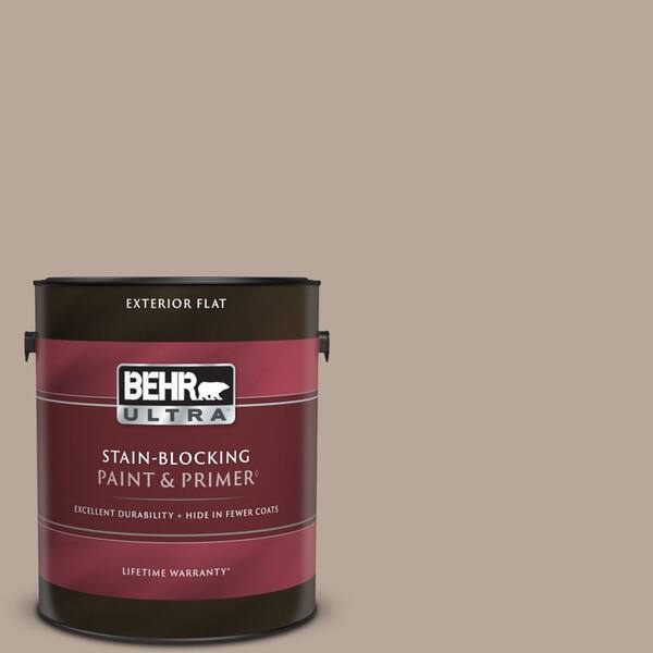 BEHR ULTRA 1 gal. #PPU5-14 Mesa Taupe Flat Exterior Paint & Primer