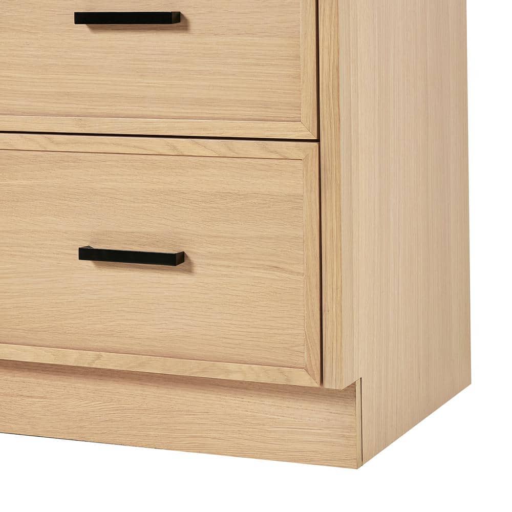 Kelly 67" Light Oak Single Vanity with White Quartz Top