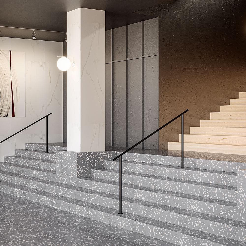 Italia Grande Gray Slate Terrazzo Floor and Wall Tile