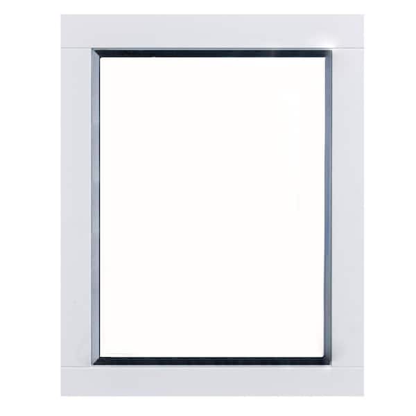 Aberdeen 24 in. W x 30 in. H Framed Rectangular Bathroom Vanity Mirror in White