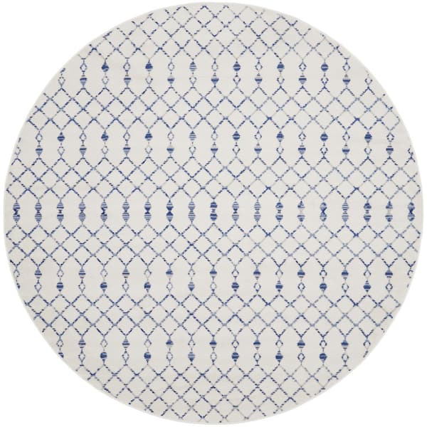 Nourison Whimsicle Ivory 8 ft. x 8 ft. Geometric Bohemian Round Area Rug