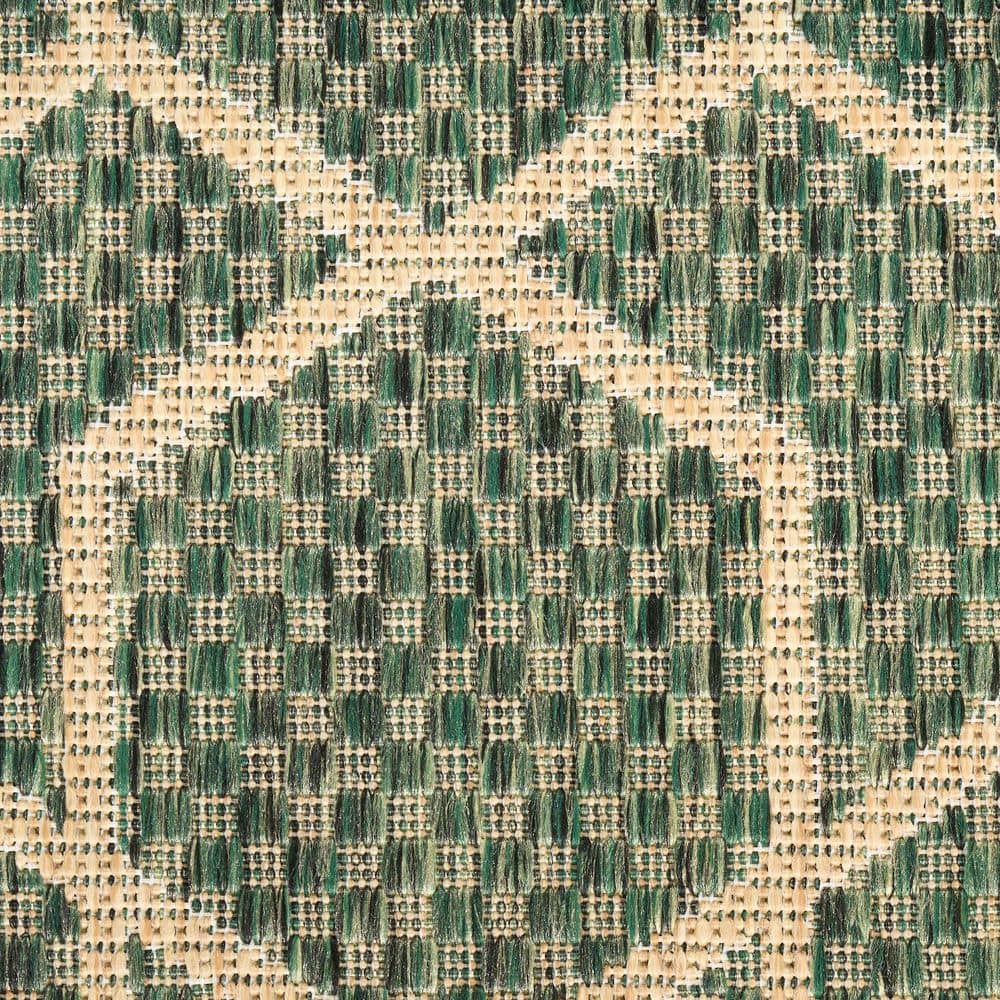Horizon Green Geometric Flat Woven Indoor/Outdoor Rug 3' x 5'