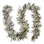 6 ft. Artificial Feel Real Frosted Colonial Christmas Garland with 50 Clear Lights