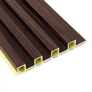 Dark Brown 0.83 in. x 1/2 ft. x 8 ft. Slat Water Resistant Acoustic Diffuser Decorative Wall Paneling (32 sq. ft./Case)