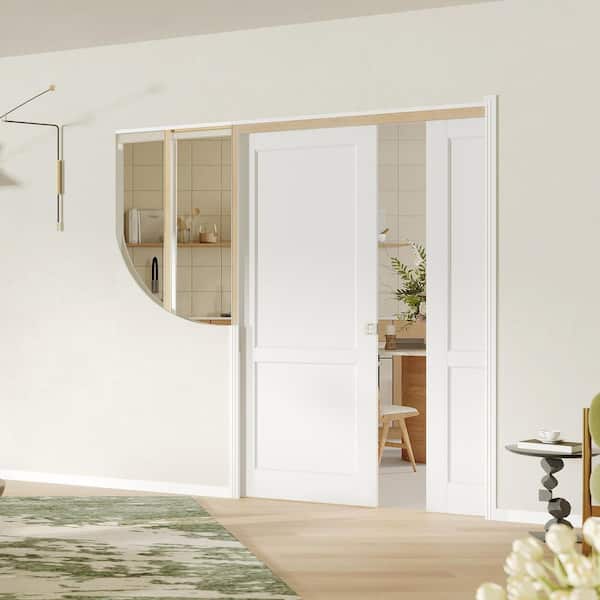 STUDIO PICONE ツインセット ホワイト サイズ38 ピッコーネ TENONER (24X2) 48 in. x 80 in. 2-Panel White Primed Pine Wood