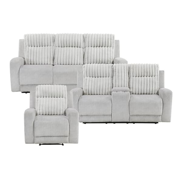 Lazzara Pompano 80 in W Straight Arm Textured Microfiber