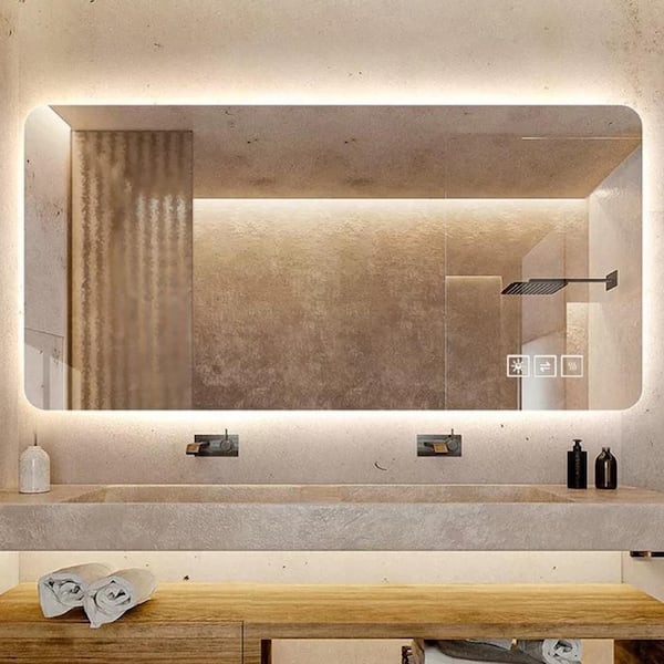 48 in. W x 24 in. H Rectangle Framless Mirror Wall Mirror Vanity Mirror