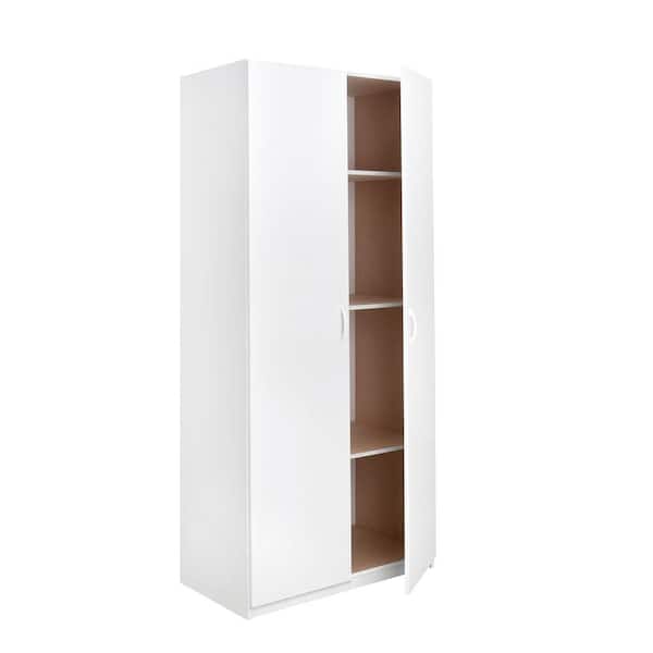 White Laminate Storage Cabinet, Closet Maid Storage Cabinet