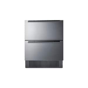 4.83 cu. ft. Under Counter Double Drawer Refrigerator without Freezer in Stainless Steel, ADA Compliant