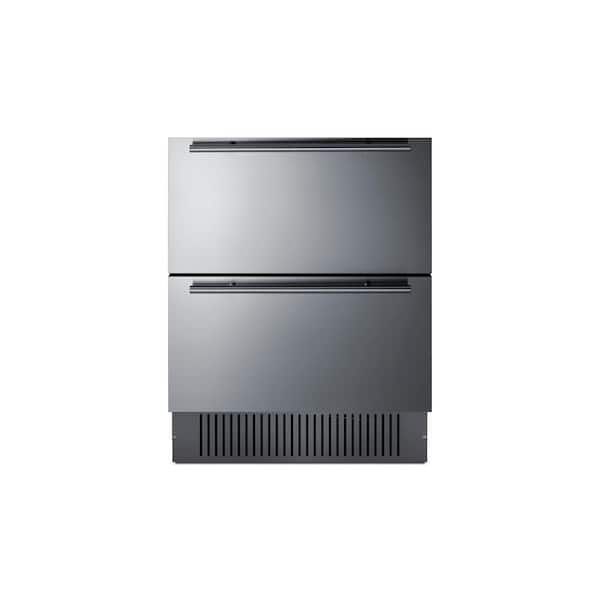 Summit Appliance 4.83 cu. ft. Under Counter Double Drawer Refrigerator without Freezer in Stainless Steel, ADA Compliant