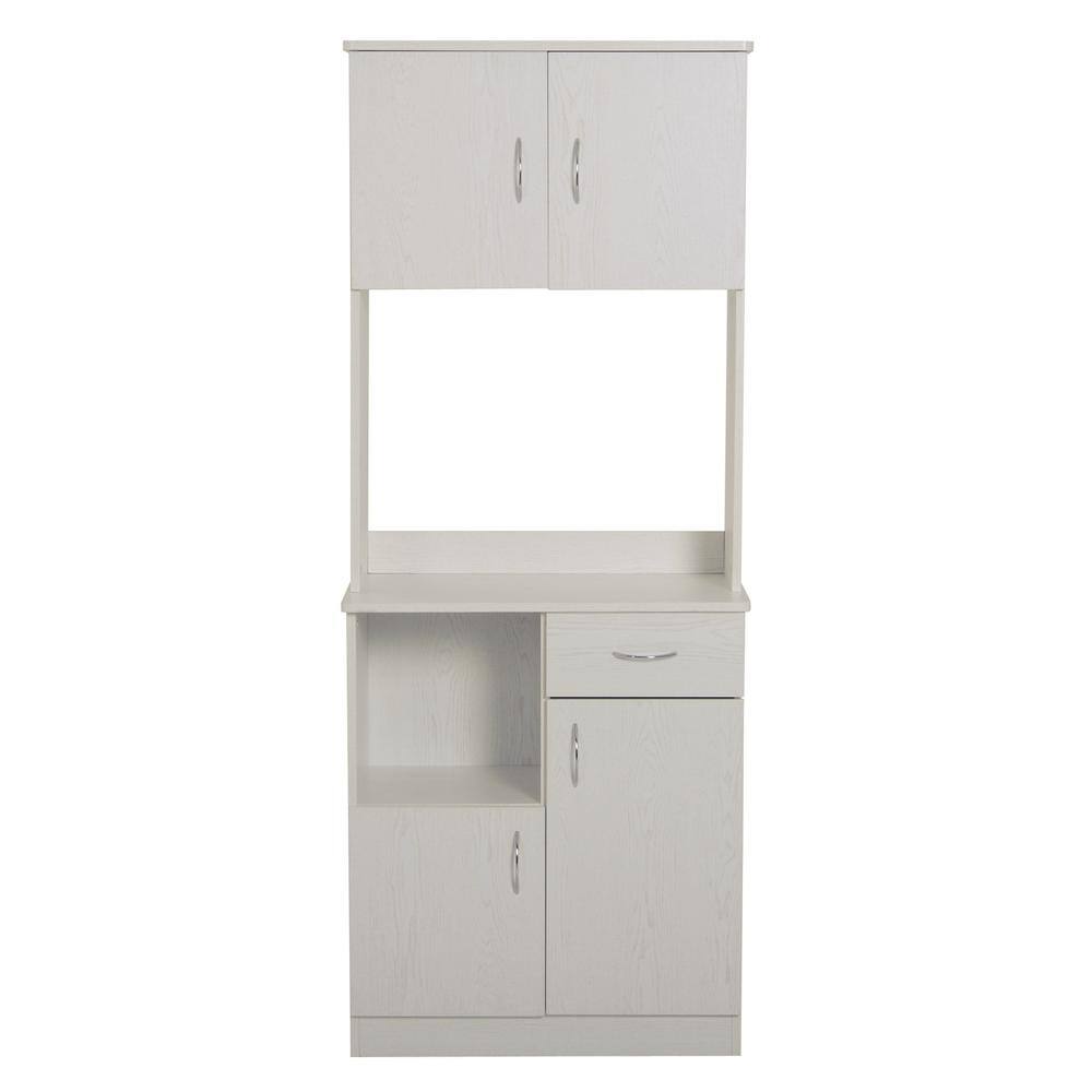 Tidoin Modern White Freestanding Kitchen Pantry Kitchen Cabinet with 4 ...