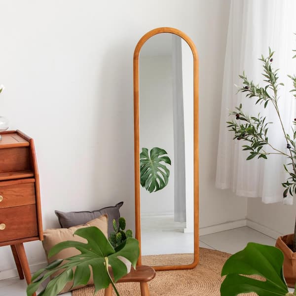 FUIN Reatz 16 in. W x 59.5 in. H Solid Wood Frame Yellowish-Brown Arch Full  Length Mirror U05001-0 - The Home Depot