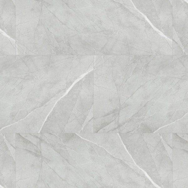 24 MIL x 12 in. W x 24 in. L Click Lock Waterproof SPC Vinyl Plank Flooring, Gray Marble (20 sq. ft. /10 Pack)