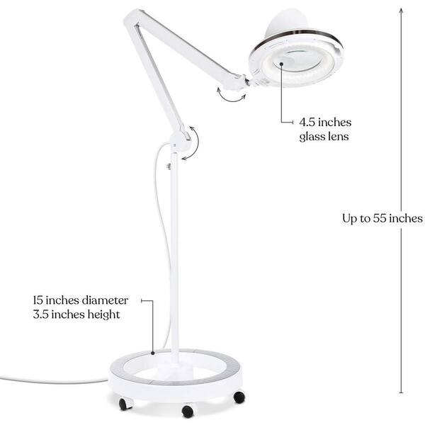 White Magnifying Led Floor Lamp, Daylight Naturalight Led Floor Lamp 5 Inch