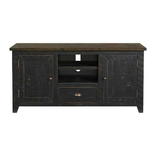 Martin Svensson Home Monterey 60 in. Black and Brown TV Stand with 1-Drawer Fits TV's up to 65 in.
