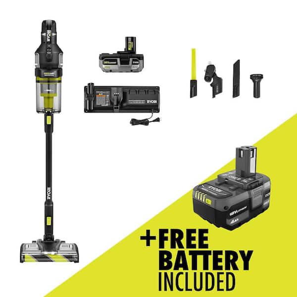 ONE+ HP 18V Brushless Cordless Advanced WHISPER Series Stick Vacuum Kit with FREE ONE+ 4AH Battery