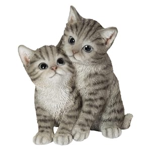 Kittens Hugging Grey Statues