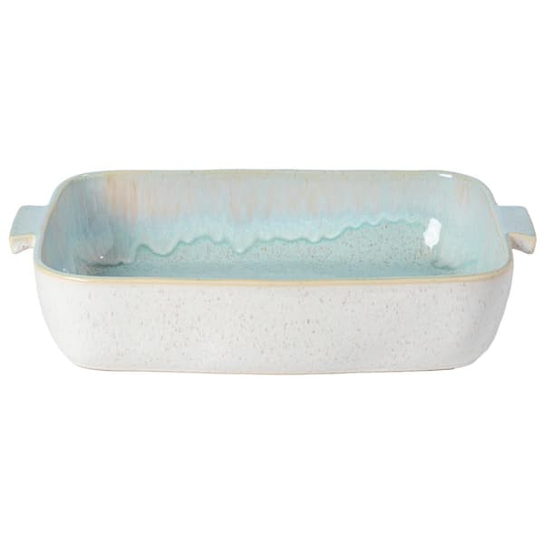 CASAFINA Eivissa 16 in. 169 fl. oz. Sea Blue Rectangular Stoneware Baker