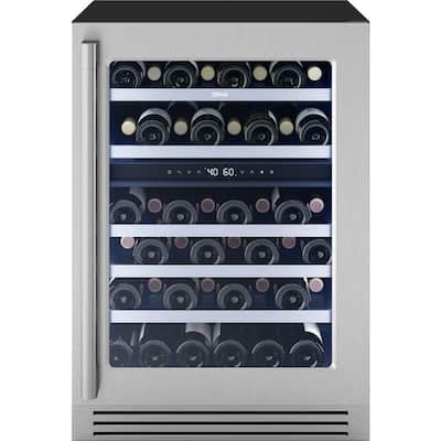 Presrv Pro 24 in. 45-Bottle Dual Zone Beverage and Wine Cooler in Stainless Steel