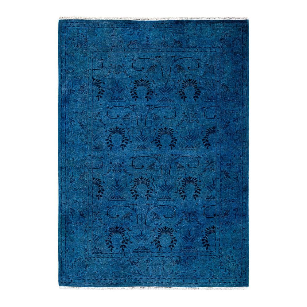 Overdyed Blue 4 ft. 2 in. x 5 ft. 1 in. Wool Indoor Area Rug price history on PriceWatchPro