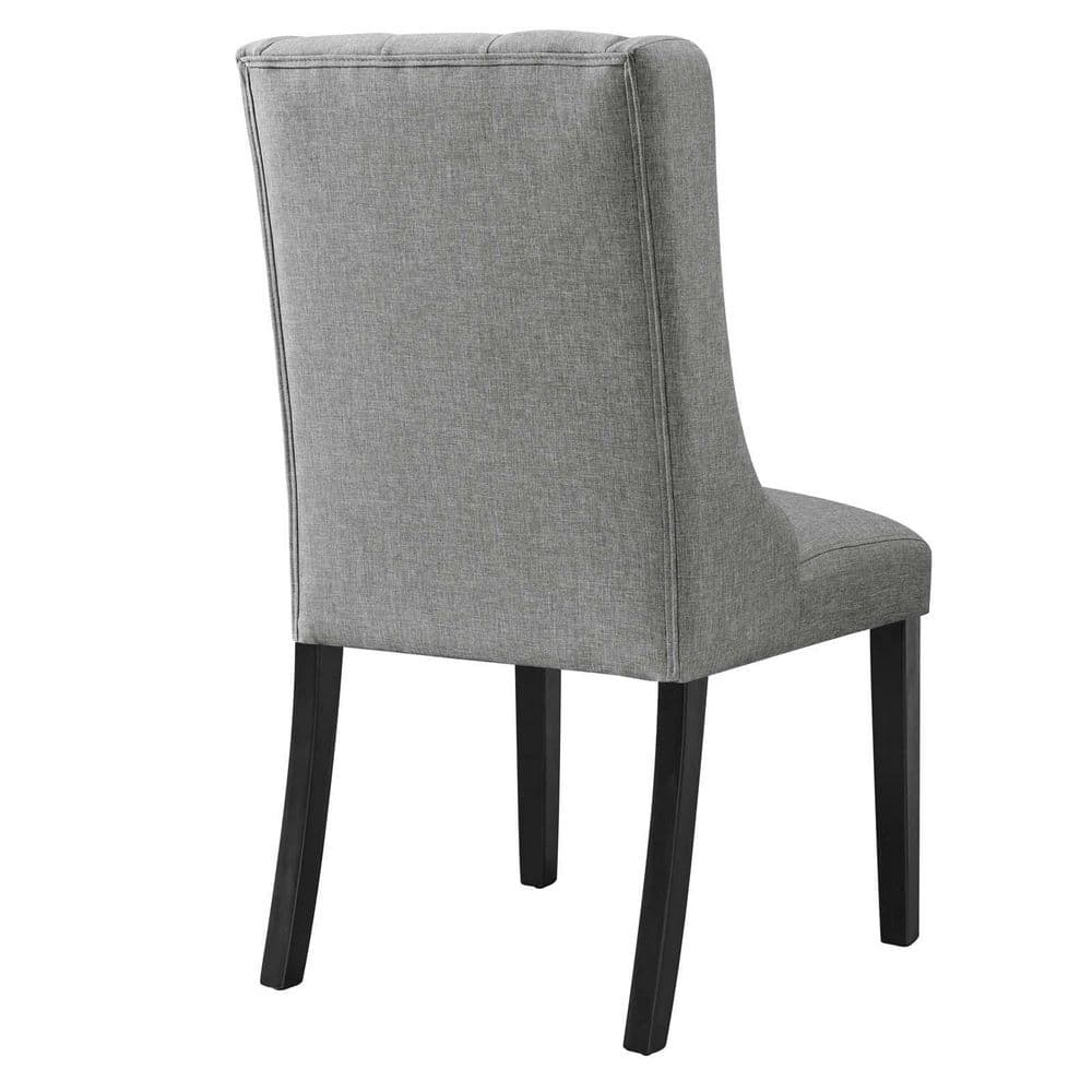 Elegant Parsons Side Chair in Light Gray with Button Tufting