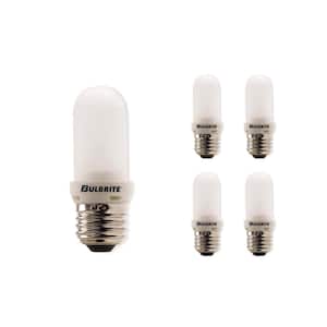 150-Watt Soft White Light T8 (E26) Medium Screw Base Dimmable Frost Mini Halogen Light Bulb(5-Pack)