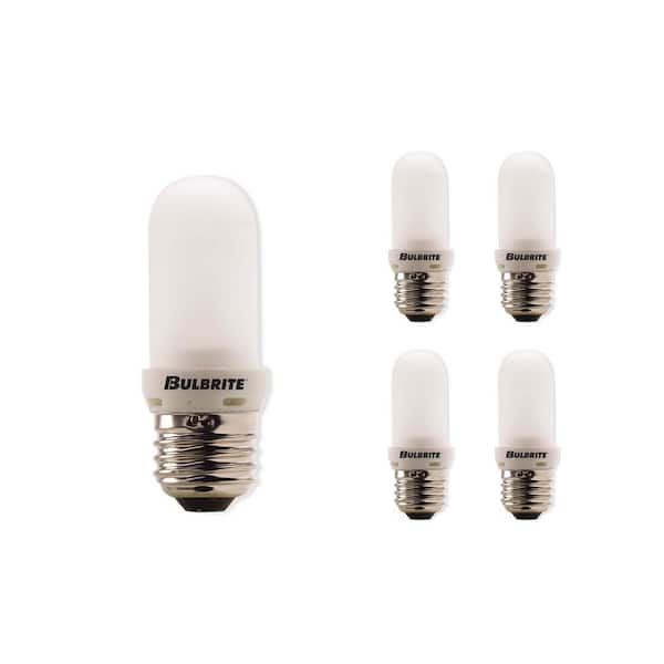 Bulbrite 150-Watt Soft White Light T8 (E26) Medium Screw Base Dimmable Frost Mini Halogen Light Bulb(5-Pack)