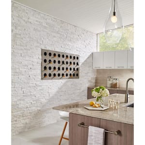Arctic White Ledger Panel 6 in. x 24 in. Marble Wall Tile (6 sq. ft./Case)